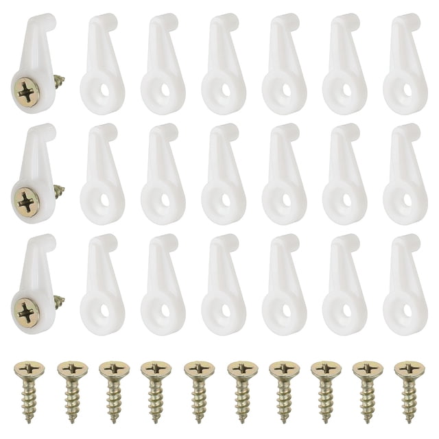 Uxcell Glass Retainer Clips 100Pcs Cabinet Glass Clips Mirror Holder Clips with Screws for Fixing Mirror Doors White
