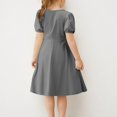 thumbnail image 4 of RXIRUCGD 2025 Vêtements d'Été pour Enfants Filles Robe d'Été Couleur Unie Col Rond Manches Courtes Robe Décontractée et Confortable pour Adultes, 4 of 6