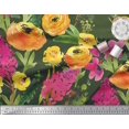 thumbnail image 2 of Soimoi Green Poly Georgette Fabric Leaves & Floral Print Fabric by The Yard 52 Inch Wide, 2 of 3