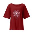 thumbnail image 4 of EQWLJWE Chemises pour Femmes Liquidation T-Shirts pour Femmes Chemises Aguichant pour Femmes Col Rond Manches Courtes Hauts Imprimés Blouse Régulière, 4 of 6