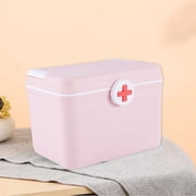 Portable First Aid Kit for Home Car Travel, Emergency Medical Supplies for Cuts Scrapes Burns, Compact 20.9x14.5x15.5cm Plastic Case with Handle