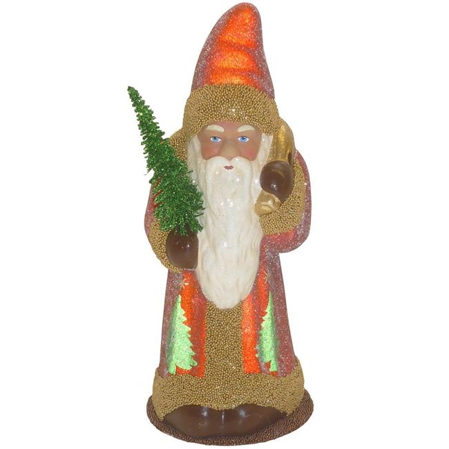 Alexander Taron 1928 Schaller Paper Mache Candy Container - Beaded Coat Santa