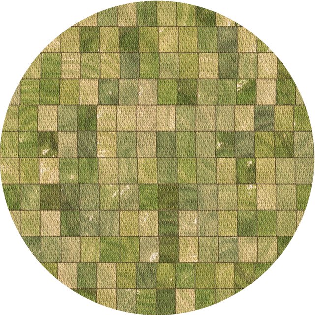 Ahgly Company Tapis d'Intérieur Ronds de Style Transitionnel Lavables à la Machine, Jaune Foncé Vert, 8 Pieds Rond
