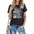 thumbnail image 5 of RKSTN Hauts pour Femmes Saint-Valentin Cœur d'Amour Lettres Imprimées Mode Blouse Confortable Hauts Tempérament Couleur Unie Col Rond Manches Courtes Hauts, 5 of 5