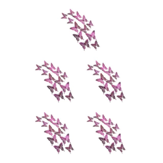 Transemion Glitter And Exquisite Stickers For Amazing Home Decor With Butterflies Various LK12 Rose Red 5Set