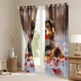thumbnail image 3 of Cute Dog Window Drapes Block 30%-50% Light,Red Rose Blossoms Kitchen Window Treatments 42Wx63L Inches,Cartoon Animals Decor Window Curtains, 3 of 6
