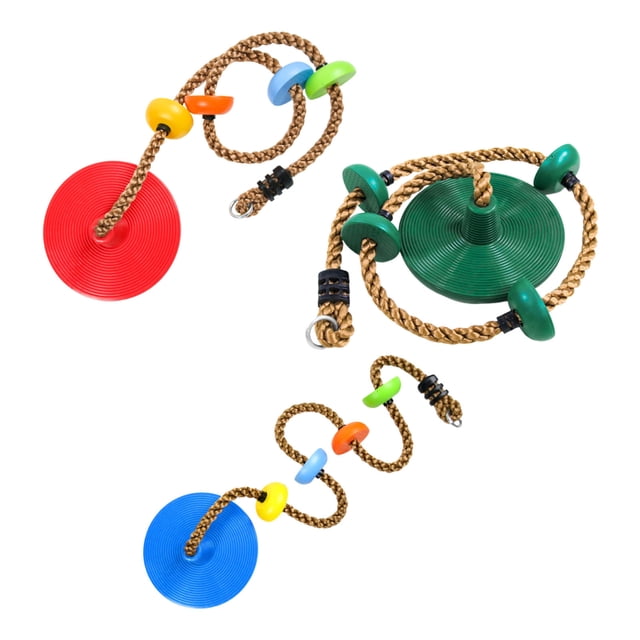 L-082 A Boy Girl Random Color Climbing Rope Disc Tree Seat Swing Set For Kids Outdoor Play Backyard Garden Fun Physical Activity Suspension Training Adjustable #SJU1F