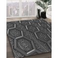 thumbnail image 3 of Ahgly Tapis d'Intérieur Lavable en Machine Carré Noir Charbon, 8 Pieds Carré, 3 of 7