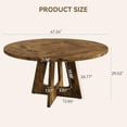 thumbnail image 2 of Table Only-47" Round Dining Table, Wooden Kitchen Table for 4, Farmhouse Dinner Table with Wooden Top and Legs for Home Dining Room or Living Room(Only Table), 2 of 9