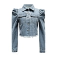 thumbnail image 5 of 2025 Femmes Style Court Veste en Denim à Revers Denim Décontracté Style Court Co Veste en Denim Manteau Juniors Veste Courte Femmes Veste en Jean Denim Grande Taille Cavaliers, 5 of 5