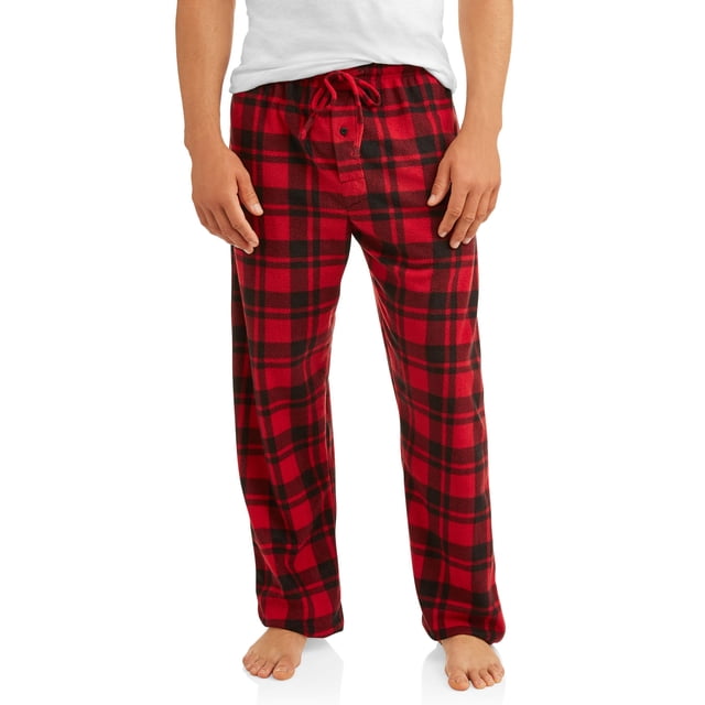 Hanes Mens Micro Fleece Pant, 5XL, Red Plaid