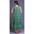 thumbnail image 3 of Bimba Chemises de Nuit en Coton Bleu Sarcelle à Pois/cœur et Imprimés Artistiques pour Femmes, Robe Sans Manches, Tenue de Nuit, Robe Maxi X-Small, 3 of 6