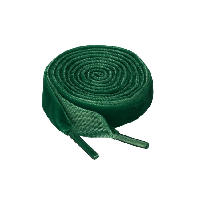 INSPIRE CHIC Women's Wide Ribbon Shoe Laces Flat Velvet Shoelaces Strings Green 200cm/79"
