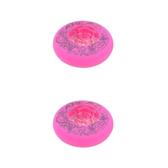 Youkk 2pieces Silent Grip Enhanced And Widened Support - Inline Roller Skate Wheel For Professional pink 72mm 2Set