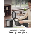 thumbnail image 4 of COMFEE' Compact Rice Cooker, 6-in-1 Stainless Steel Multi Cooker, Slow Cooker, Steamer, Saute, and Warmer, 2 QT, 8 Cups Cooked(4 Cups Uncooked), Brow, 4 of 7