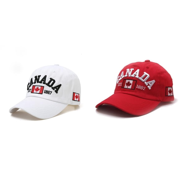 (2-Pack) Kcodviy Canada Baseball Cap Canada Big Size Trucker Hat Day Embroidered Maple Leaf Mens Summer Clothes Flag Adjustable Hat