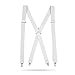 thumbnail image 3 of Mens Elastic X-Back Adjustable Straight Clip On Suspenders - White (Tall, 54" Long), 3 of 4