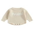 thumbnail image 1 of Nouveau-né Bébé Garçons Filles Pull Rompers Lettre Col Rond Manches Longues Tricot Combinaisons Automne Vêtements Bodysuits, 1 of 7
