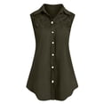 thumbnail image 1 of Timegard Plus Size Tank Tops for Women Lapel V Neck Lace Button up Sleeveless Tunic Tops Summer Fashion, 1 of 4