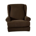 thumbnail image 1 of GUOOL 1 set Stretch Spandex Furniture Piece Wingback Chair Slipcover Protector Coffee, 1 of 9