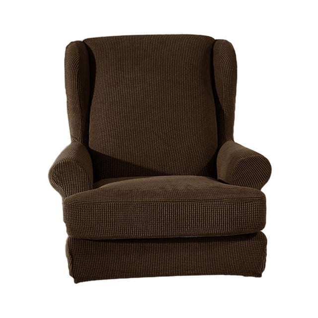 GUOOL 1 set Stretch Spandex Furniture Piece Wingback Chair Slipcover Protector Coffee