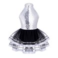 thumbnail image 1 of inhzoy Robe de Danse Ballet en Tulle à Sequins pour Filles, Performance Jazz Latine, Argent 16, 1 of 7