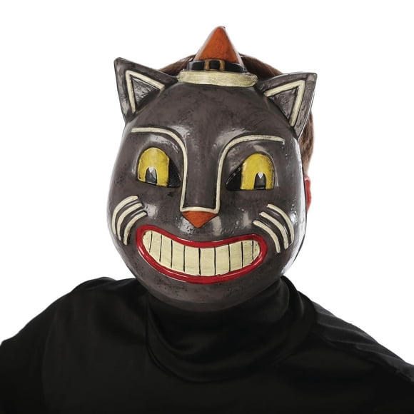 Black Vintage Cat Full-Face Adult Unisex Halloween Costume Mask, by Way to Celebrate