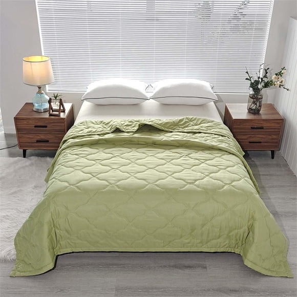 Cozival Couette d'Été Rafraîchissante Double Face - Couverture en Coton Lavé Ventilée pour Dormeurs Ayant Chaud - Conception Douce pour la Peau et Respirante - Idéale pour la Chambre, la Chambre d'Amis et les Espaces Climatisés, Vert