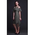 thumbnail image 3 of Bimba Grey Geometric Printed Womens Cold Shoulder Tunic Party Round Neck Shift Dress - Large, 3 of 6