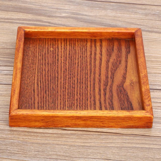 Tea Serving Tray, Small Square Shape Solid Wood Wood Tea Tray, Portable Square Shape Solid Wood Durable Tea Tray Tea Tray, For Fruit For Food