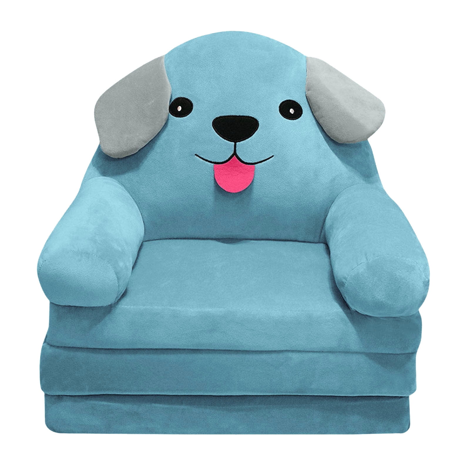 Wmqpnns New Trending Plush Foldable Children's Sofa Back Armchair 2 in 1 Foldable Children's Sofa Cute Cartoon Lazy Sofa Children's Flip Out Sofa Bed Living Room Bedroom (No Inner Filler)