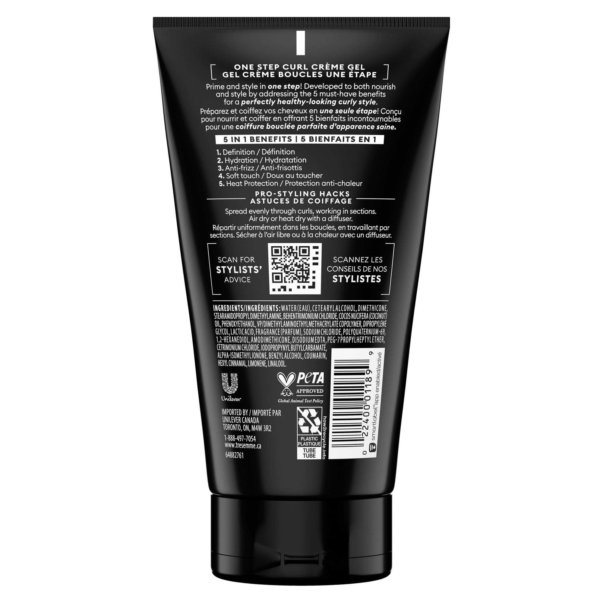 TRESemmé Crème Gel 5-in-1 One Step Curl for Thick, Frizzy Hair, 148 ml