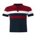 thumbnail image 3 of Men T-Shirt Short Sleeve Color-Contrast Stripe Slim-Fit Lapel Tops, 3 of 6
