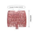 thumbnail image 3 of Women Belly Skirt  Sequined Fringe Mini skirt with Adjustable Waist Straps for Dance Performance  Rave Party, 3 of 7