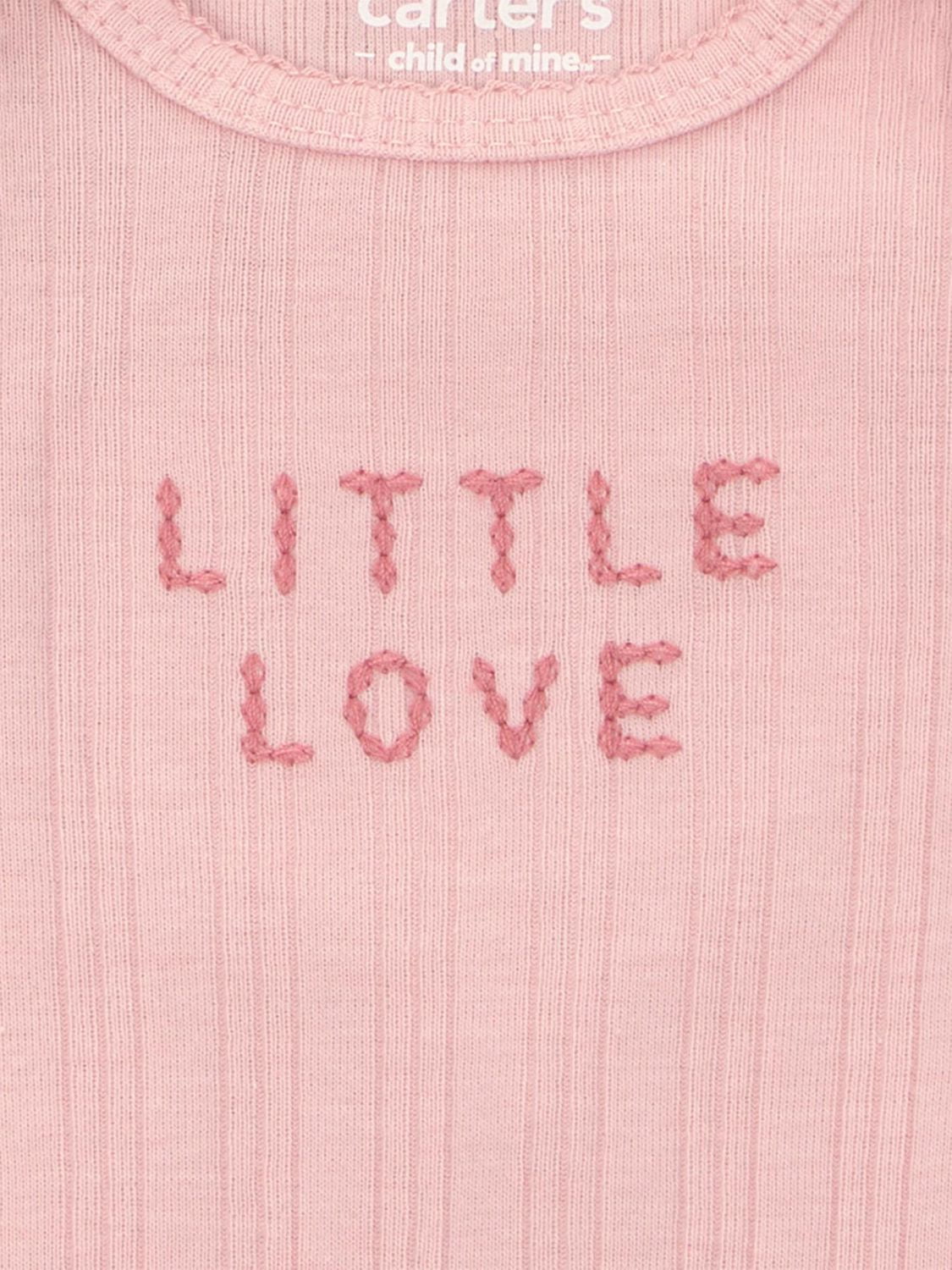 Lot de 3 bodies à manches courtes pour bébé fille Carter's Child of Mine, motif floral rose et inscription « Love ».