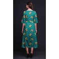 thumbnail image 3 of Bimba Robe Droite Asymétrique en Coton Verte à Papillons et Papillons Imprimés pour Femmes avec Poches, Décontractée, Mi-Longue - Grand, 3 of 4