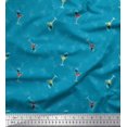 thumbnail image 1 of Soimoi Blue polyester Crepe Fabric Glass,Straw & Drinks Summer Designs Decor Fabric Printed Yard 42 Inch Wide, 1 of 3