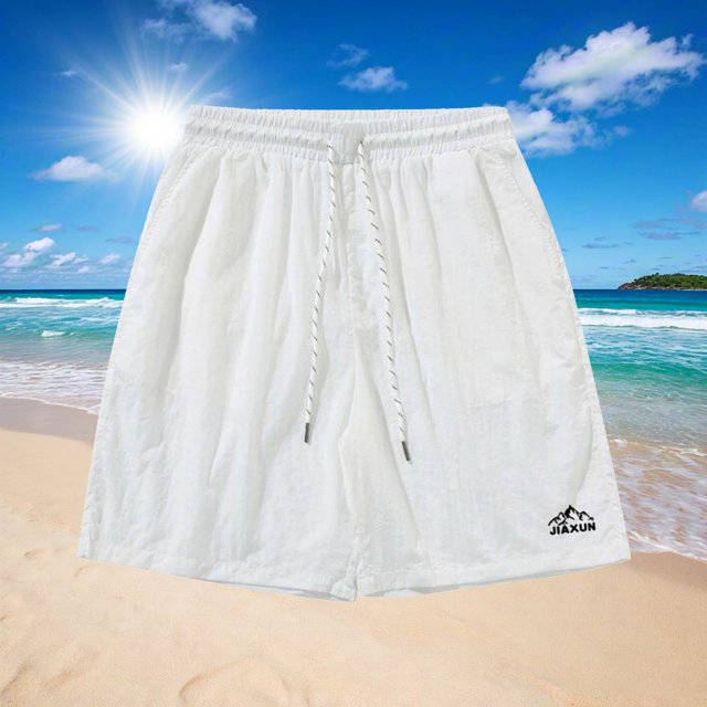 Styesk Mens Shorts Men Solid Color Casual Fashion Loose Drawstring Pockets Exercise Beach Shorts Pants
