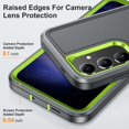 thumbnail image 4 of JTCASES Compatible with Samsung Galaxy S24 Case Heavy Duty Protective Rugged Phone Case, Full Body Anti-dust Shockproof Drop Proof Armor Durable Cover for Galaxy S24 6.2 inch, Grey/Green, 4 of 9