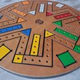 thumbnail image 2 of Game Fast Track Game Wood 35.5cm Diameter Family Board Game Brown, 2 of 8
