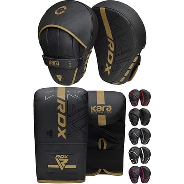 RDX Boxing Pads and Bag Gloves Set, Maya Hide Leather KARA Hook and Jab Training Pads, Curved Focus Mitts for MMA, Muay Thai, Kickboxing Coaching, Martial Arts, Punching Hand Target Strike Shield