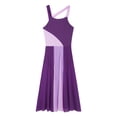 thumbnail image 3 of Yeahdor Costume de Danse Lyrique pour Filles Enfants Moderne Contemporain Ballet Latin Sans Manches Robe en Chiffon Violet 8, 3 of 5