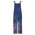 thumbnail image 5 of LOVZFMLL Combinaison pour Femme, Imprimée d'Été Sans Manches, Dos Nu, Ample, Longue, Bleu Foncé, m, 5 of 5