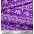 thumbnail image 3 of Soimoi Moss Georgette Fabric Aztec & Tribal Elephant Animal Fabric Prints By Yard 42 Inch Wide, 3 of 3