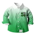 thumbnail image 3 of RXMEKW Chemise à Manches Longues Imprimée de la Saint-Patrick pour Garçons avec Col Rabattu, 95 % Coton 5 % Élasthanne, Vert, 3 of 7