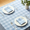 thumbnail image 2 of Checkered Gingham Tablecloth 60x120 Inch, Light Blue and White, Waterproof, WrinkleFree, Ideal for Kitchen, Dining, and Outdoor Picnics, Easy to Clean, 2 of 6