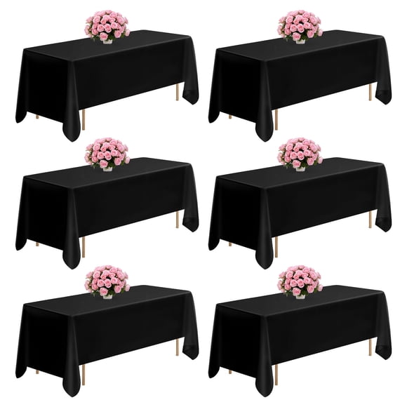 VEVOR Lot de 6 Nappes en Polyester pour Tables Rectangulaires, 70 x 120 Pouces, Nappes Réutilisables et Lavables à la Machine, Housses de Table en Tissu Polyester Résistantes aux Plis pour Mariage, Fête, Banquet