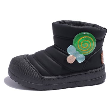 Cyiecw Bottes d'Hiver Garçons Filles, Bottes de Neige Imperméables Antidérapantes en Coton, Chaussures Chaudes Rembourrées, Bottines Courtes, Bottes d'Hiver Bonbon