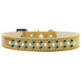 thumbnail image 1 of Sprinkles Ice Cream Dog Collar Pearl And Emerald Green Crystals Size 16 Gold, 1 of 1