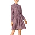 thumbnail image 1 of INSPIRE CHIC Robe à Manches Longues pour Femme, Florale, Évasée, à Nouer à la Taille, Col Smock, 1 of 6